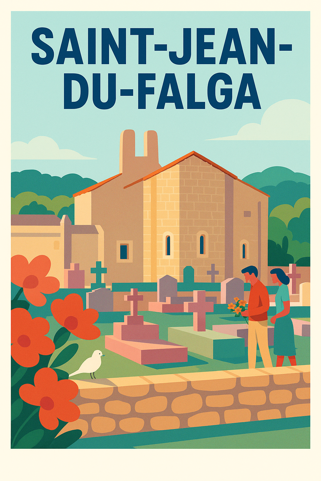 Affiche de Saint-Jean-du-Falga - Un voyage paisible au cœur du passé