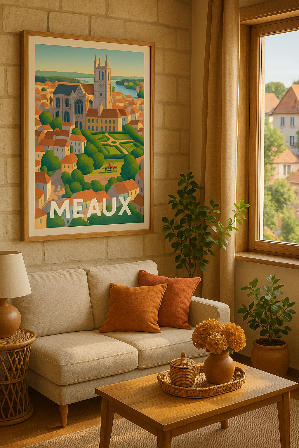 Mise en situation Affiche Meaux - Charme et histoire au cœur de la ville