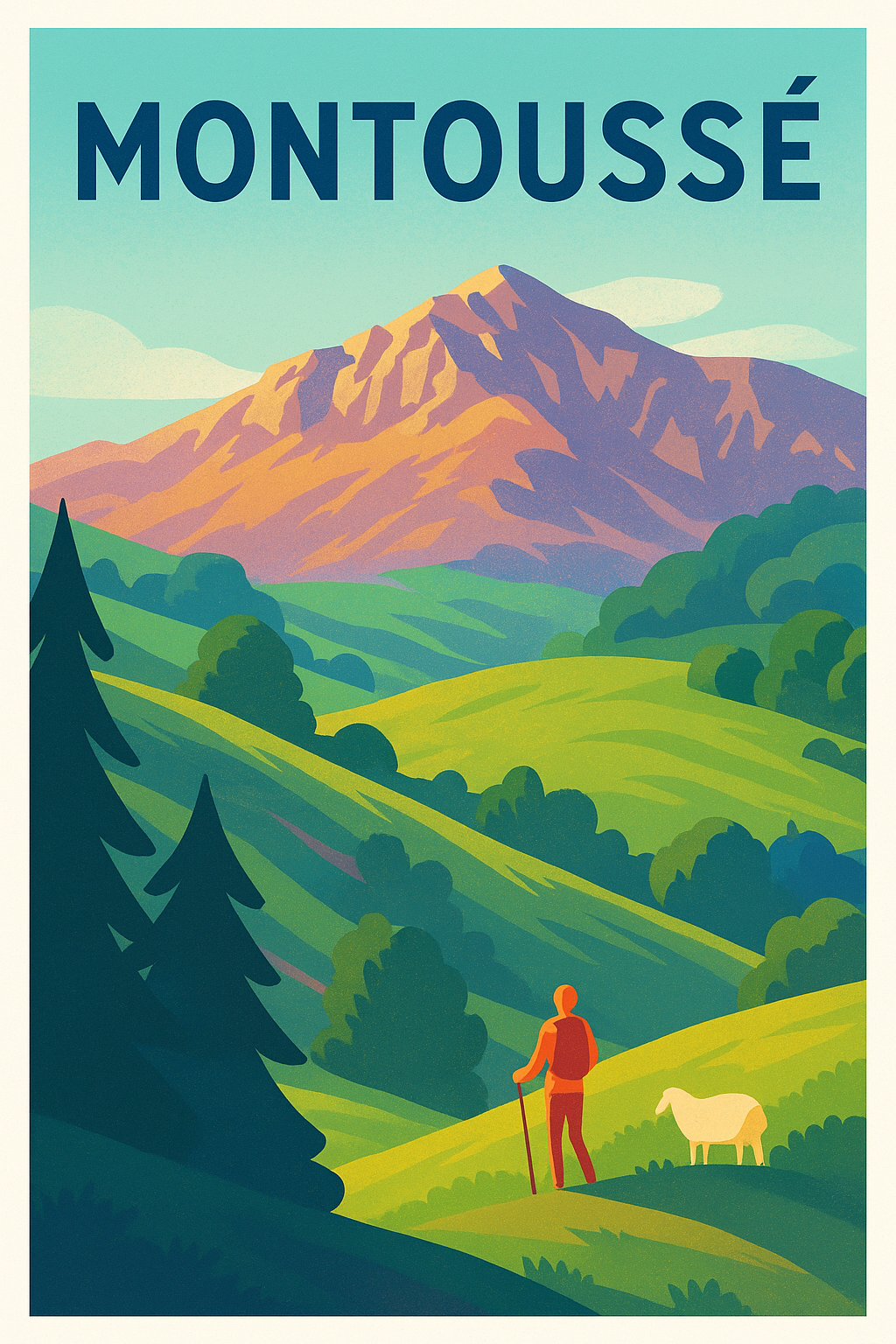 Affiche Montoussé — Horizon paisible au cœur des montagnes · poster d'art de Montoussé