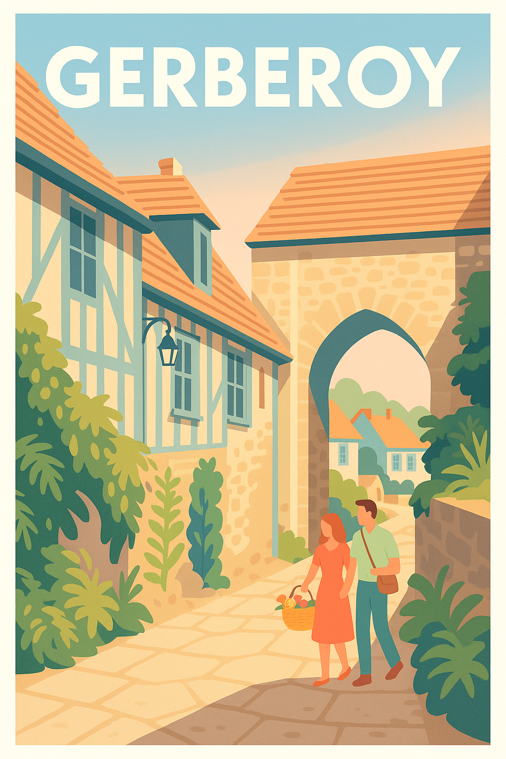 Affiche Gerberoy — Charme intemporel d'un village normand · poster d'art de Gerberoy