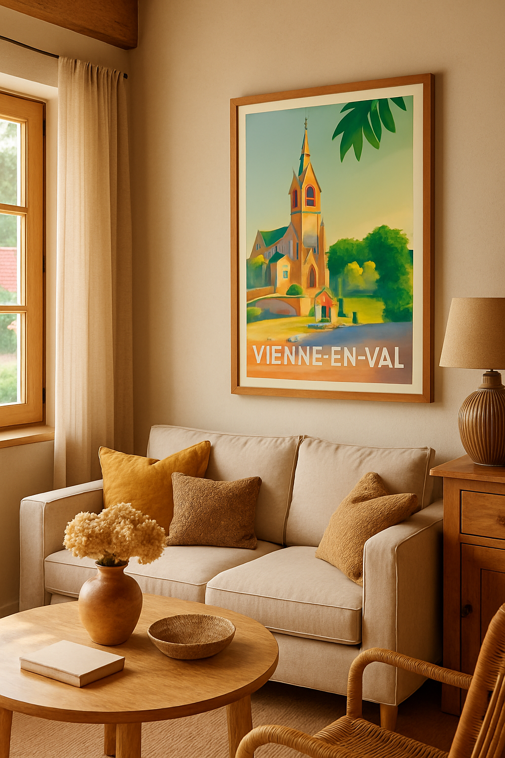 Mise en situation Affiche de Vienne-en-Val - Charme et Sérénité au Cœur du Village