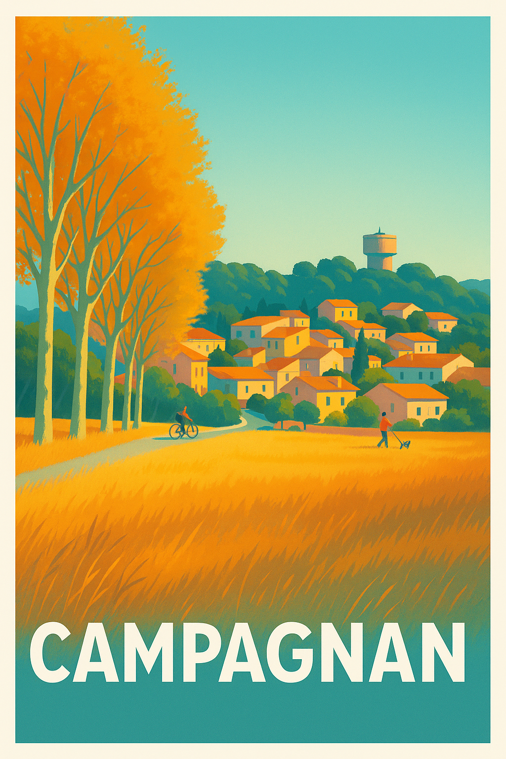 Affiche Campagnan — Le charme paisible de la campagne méridionale · poster d'art de Campagnan