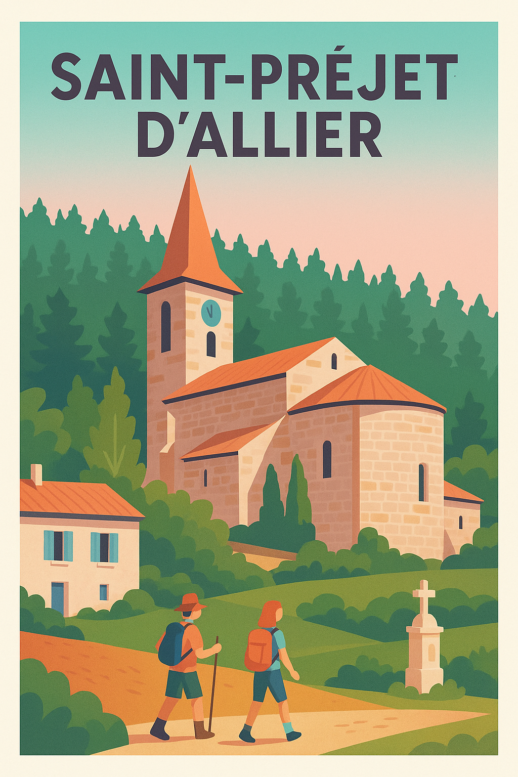 Affiche de Saint-Préjet-d'Allier - Escapade nature et patrimoine
