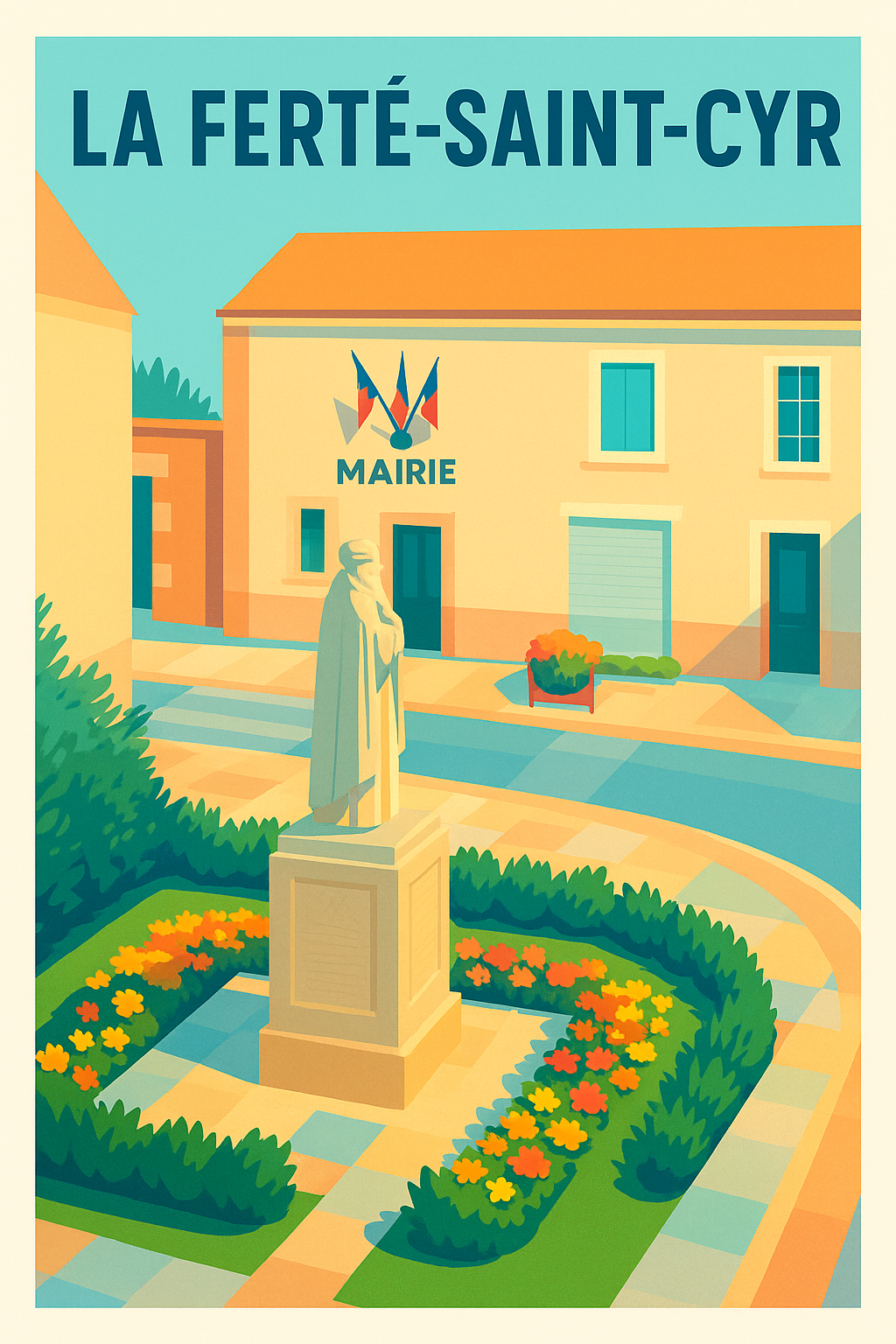 Affiche de La Ferté-Saint-Cyr - Charme et sérénité de la place de la mairie