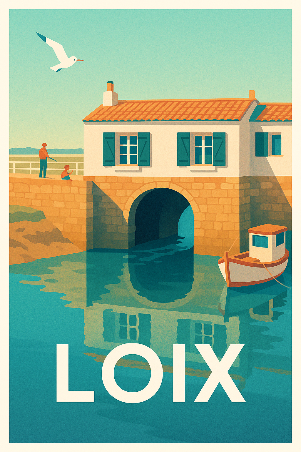 Affiche Loix — Charme marin et sérénité insulaire · poster d'art de Loix