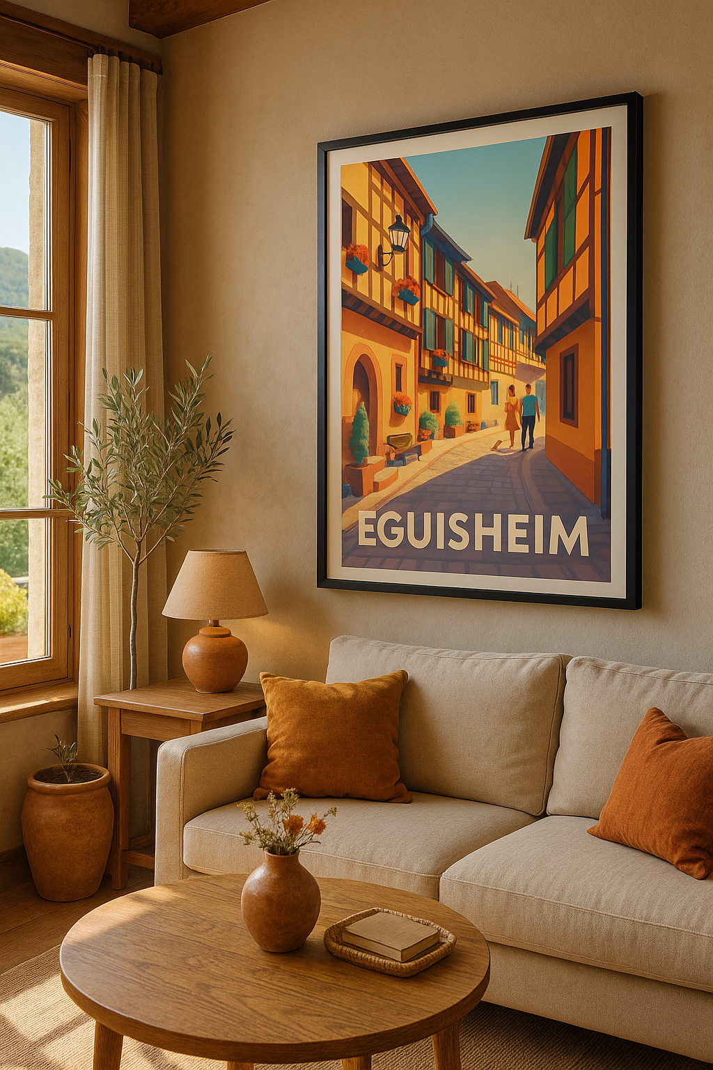 Mise en situation Affiche de Eguisheim - Charme et couleurs d'Alsace