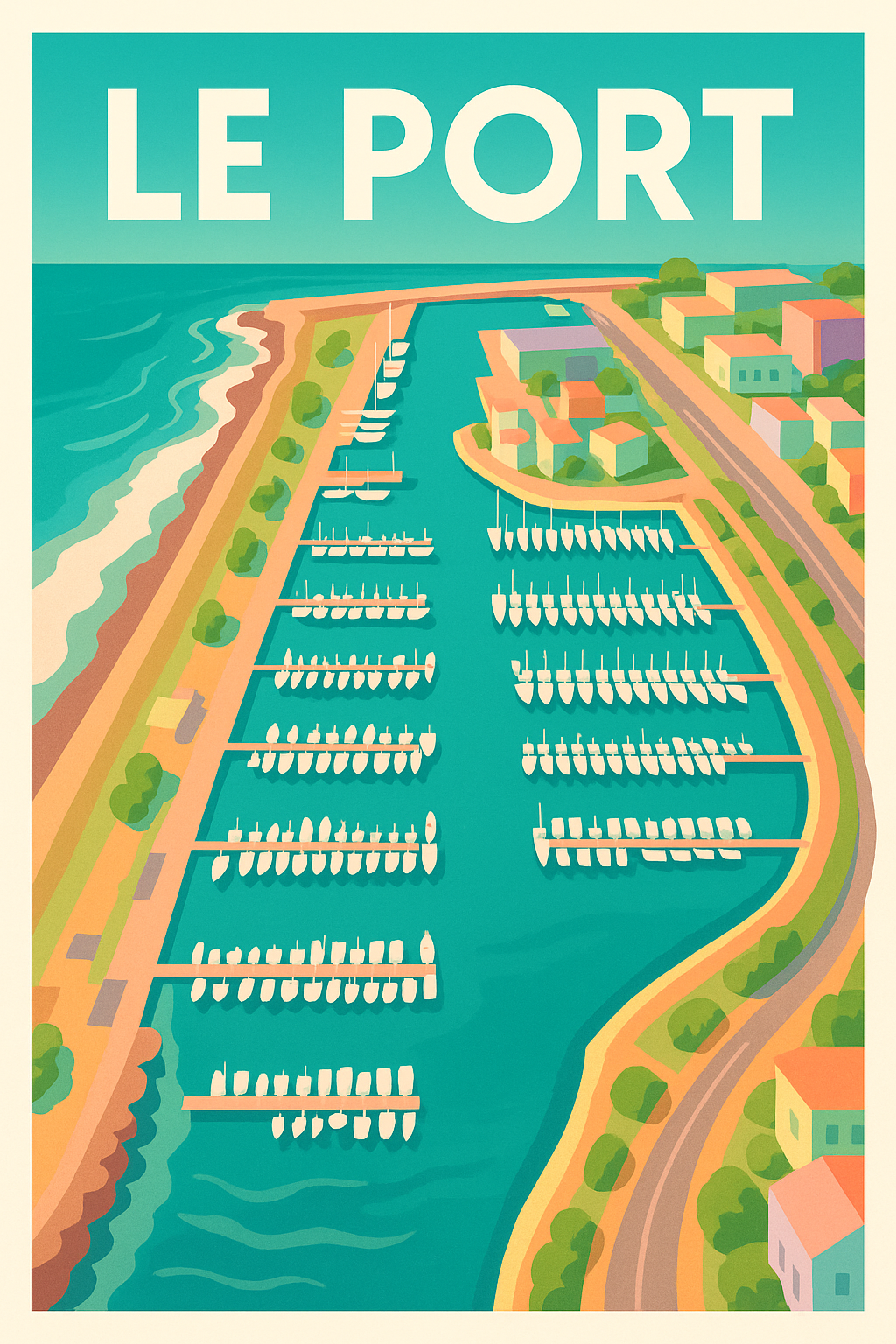 Affiche de Le Port - Vue panoramique sur le port de plaisance