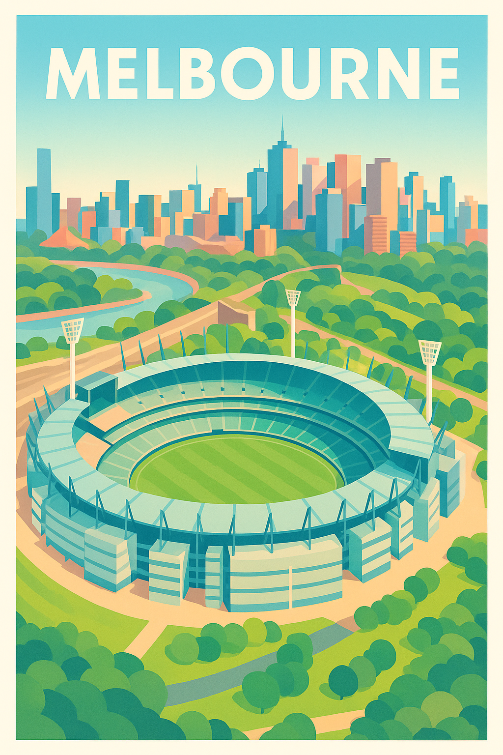 Affiche de Melbourne - Un bijou sportif au cœur de la ville