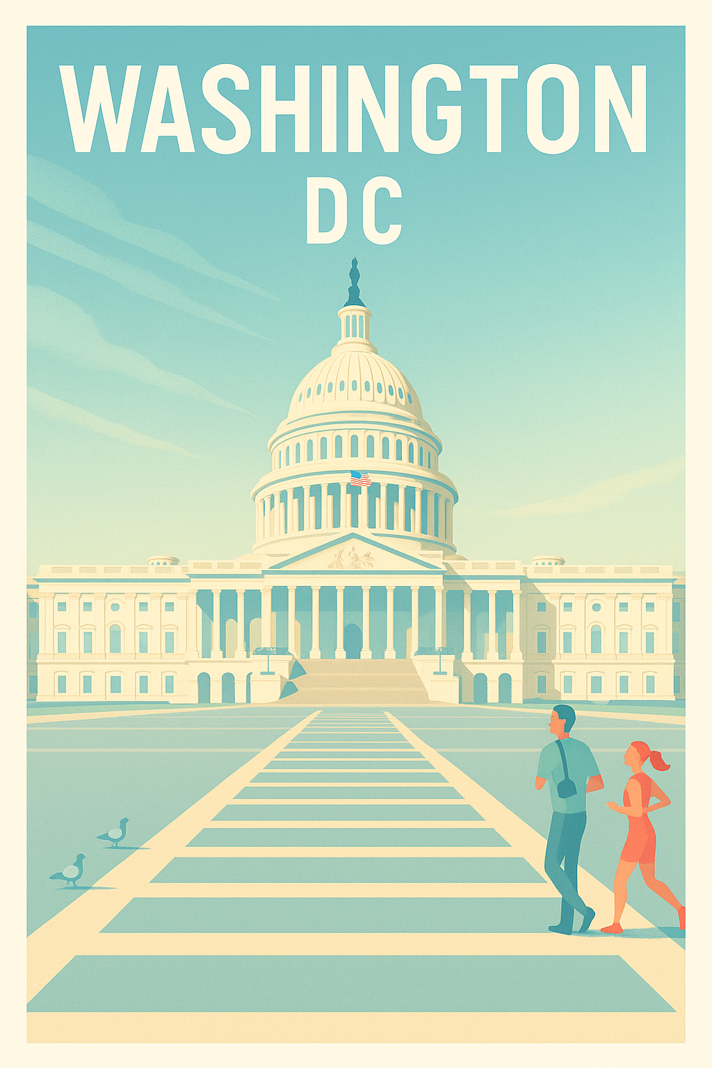 Affiche Washington DC — Escapade iconique au Capitole · poster d'art de Washington DC