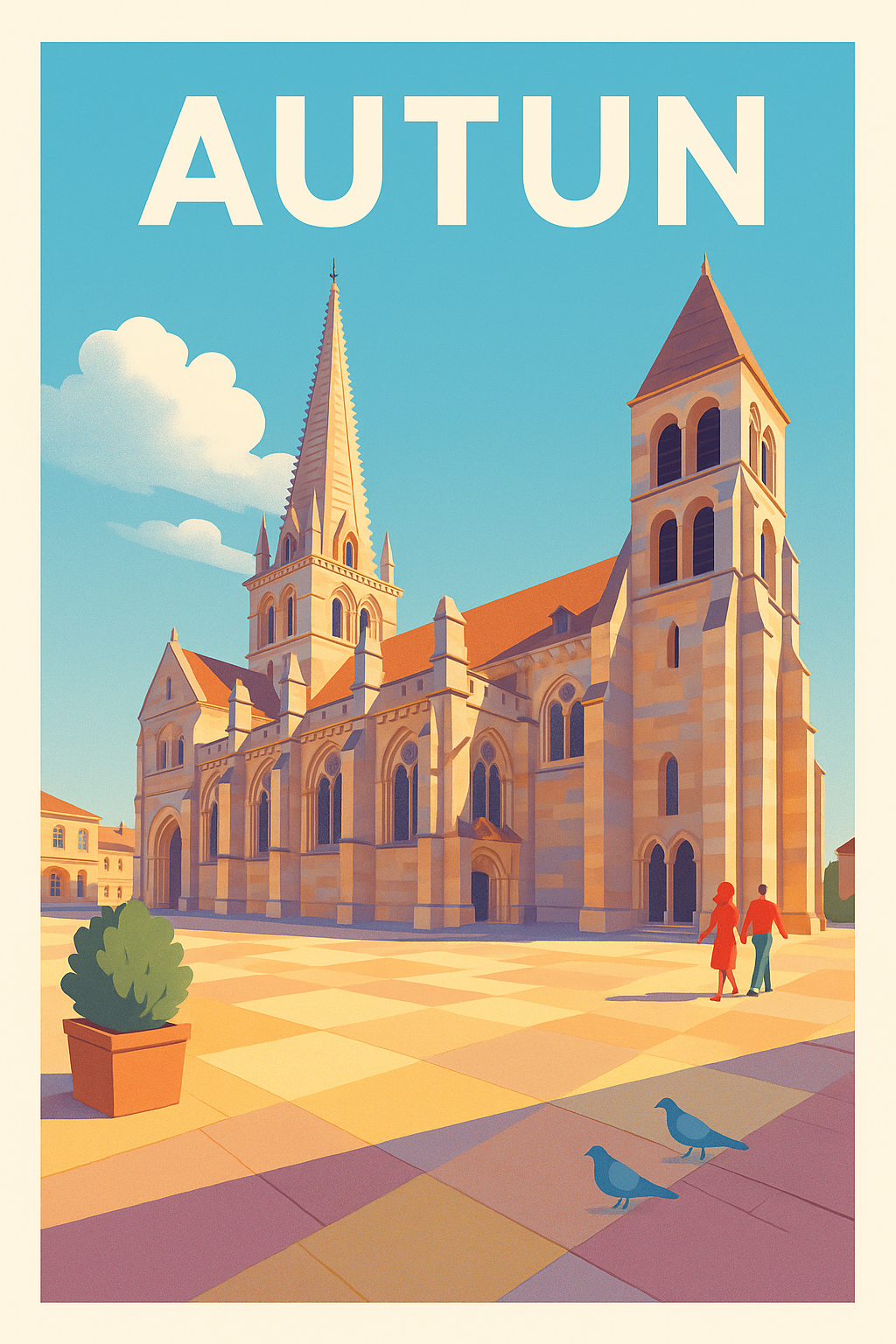 Affiche de Autun - L'élégance historique en pleine lumière