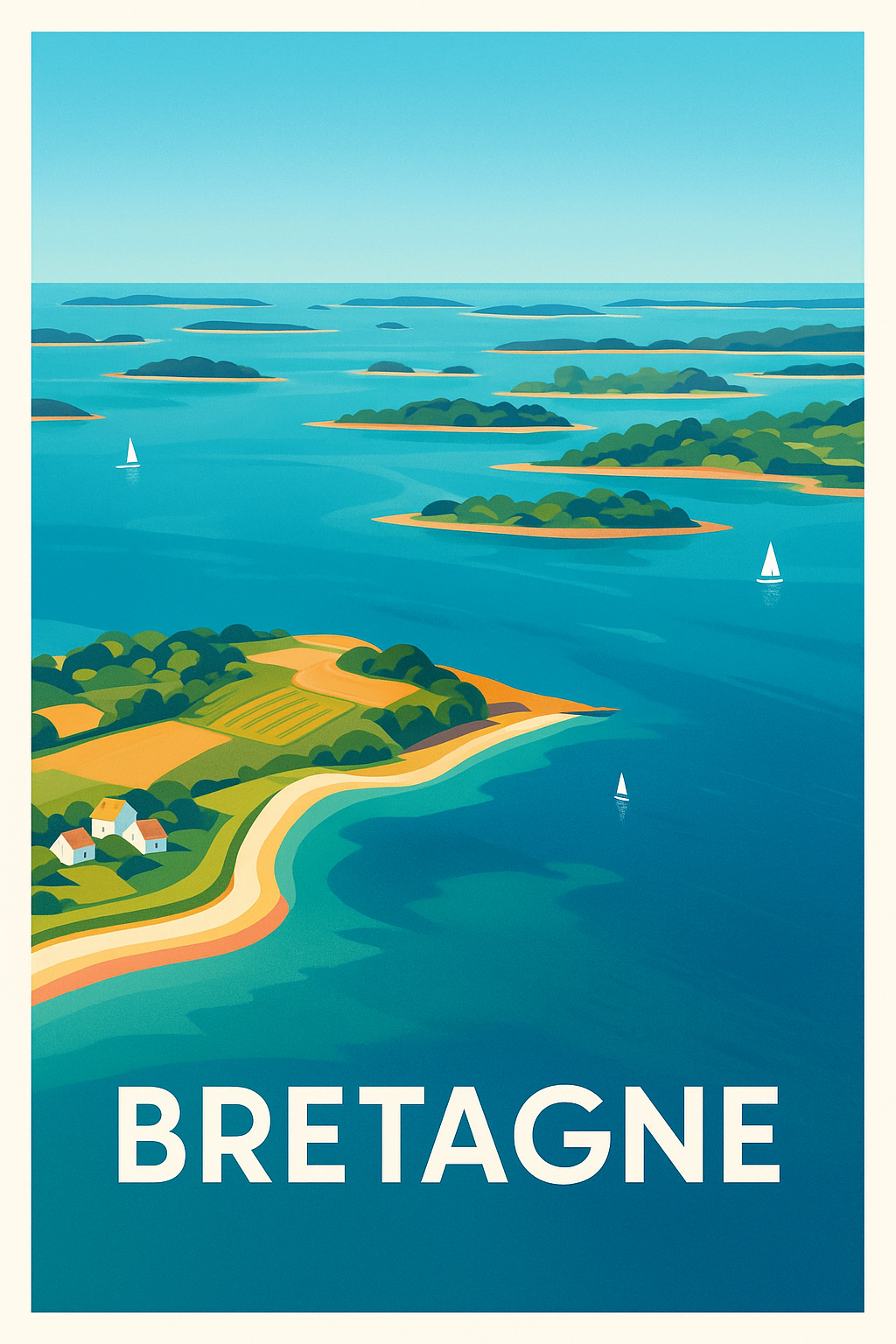 Affiche de Bretagne - Évasion et nature en bord de mer