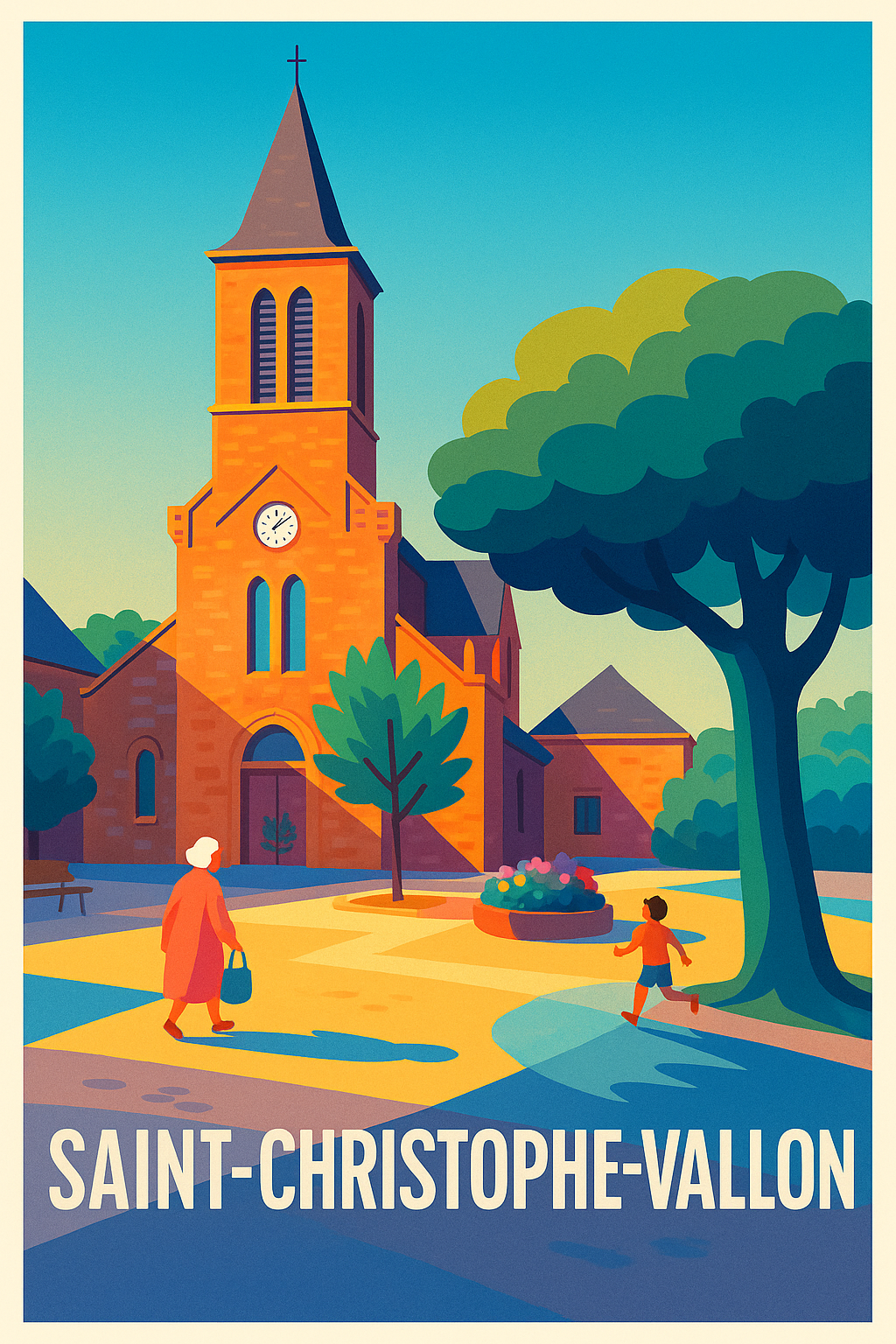 Affiche Saint-Christophe-Vallon — Charme et Sérénité au Cœur du Village · poster d'art de Saint-Christophe-Vallon
