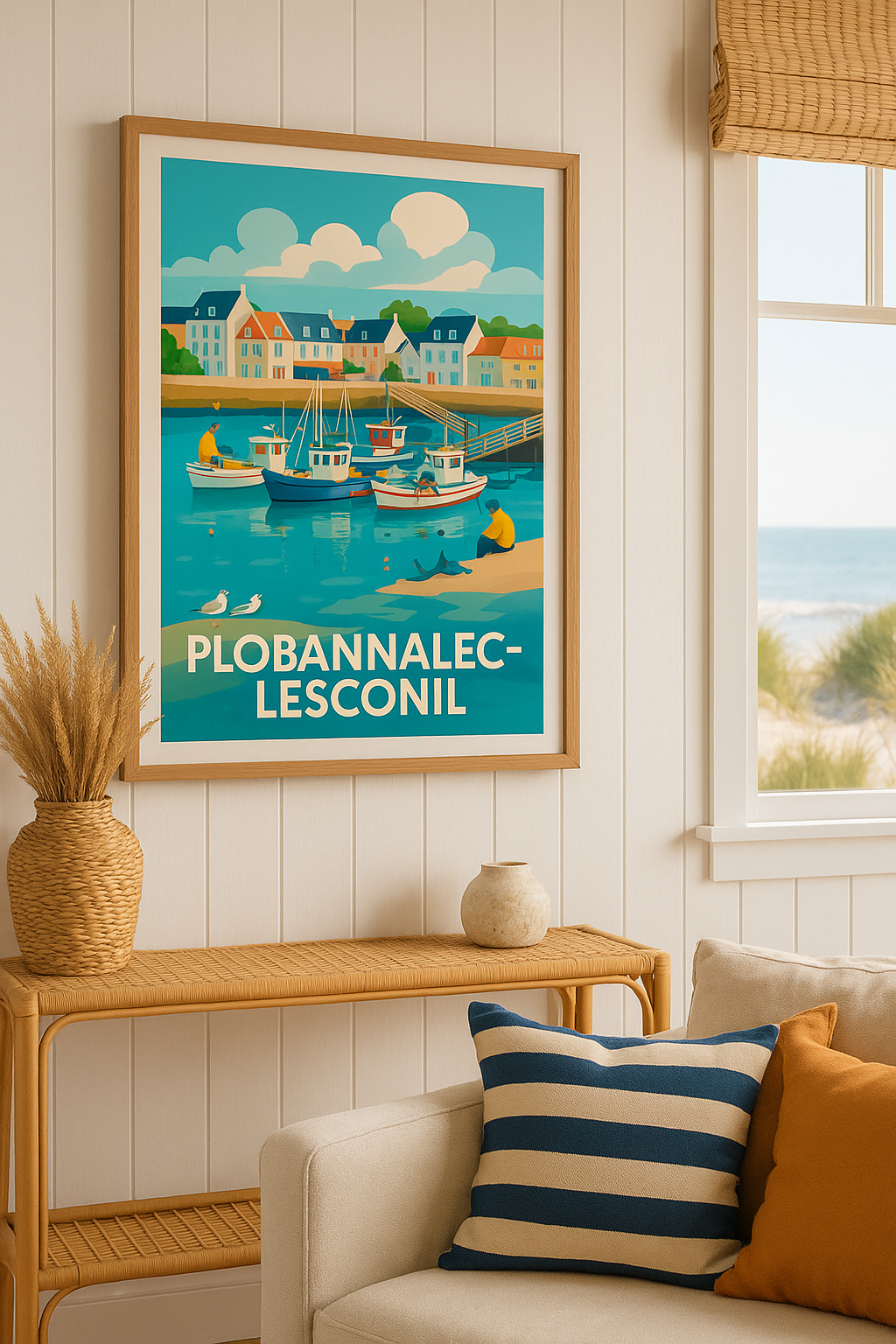 Affiche Plobannalec-Lesconil — Charme breton au port · poster d'art de Plobannalec-Lesconil