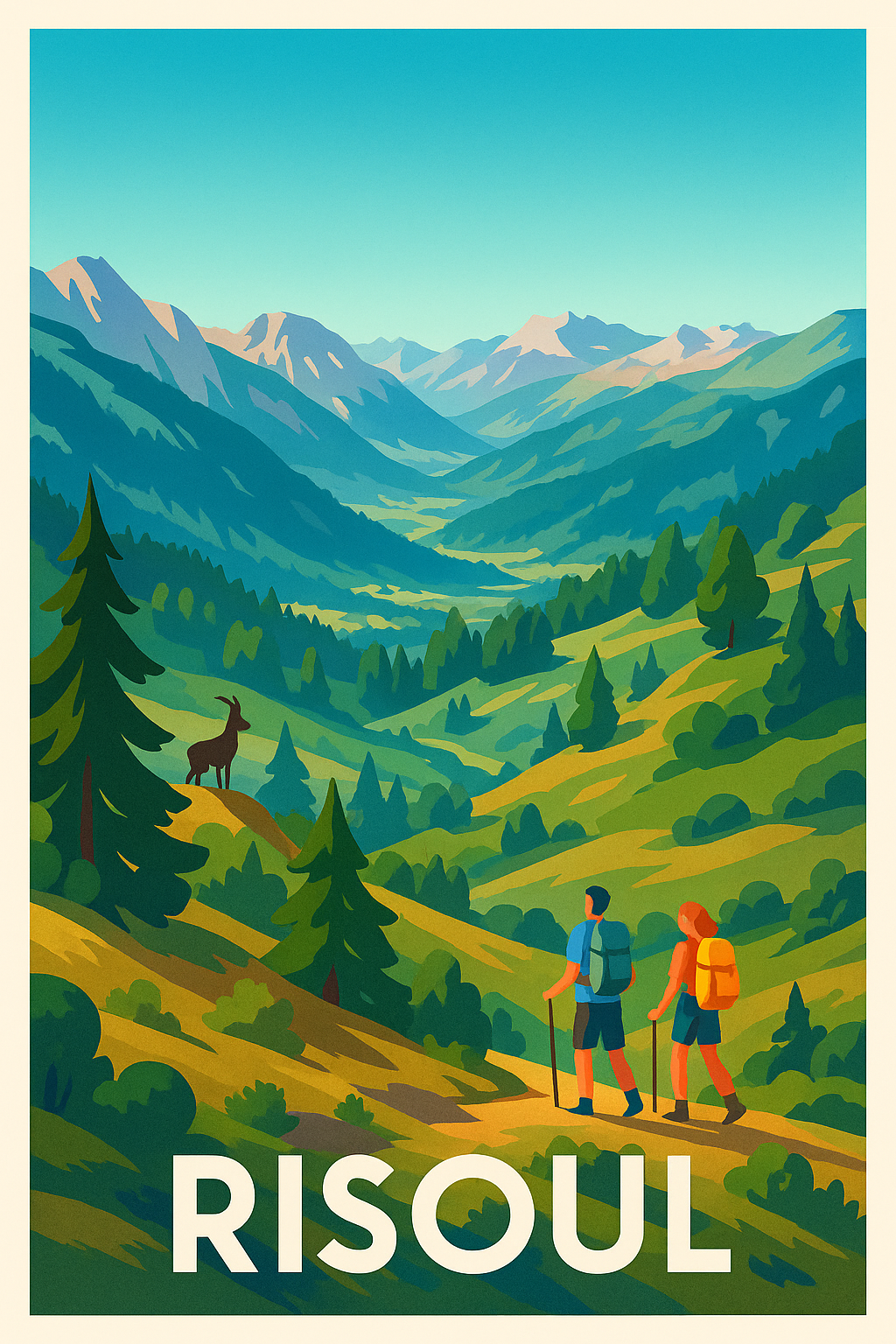 Affiche Risoul — Évasion et nature grandeur montagne · poster d'art de Risoul