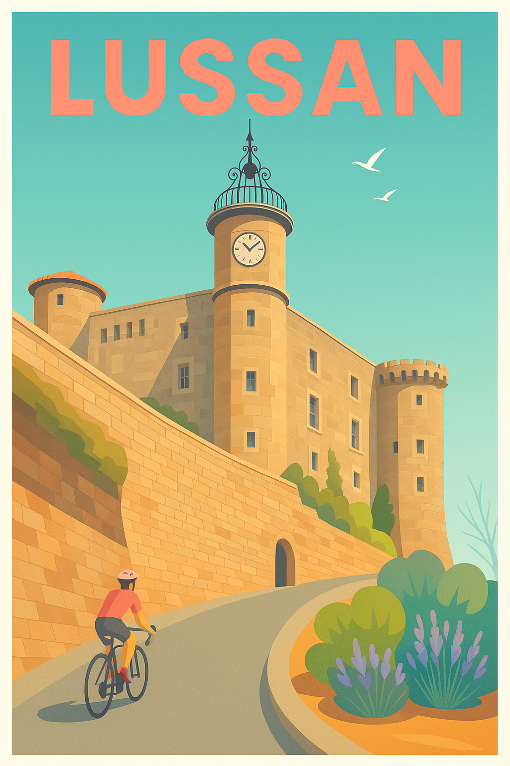 Affiche Lussan — Charme et histoire au cœur du Gard · poster d'art de Lussan
