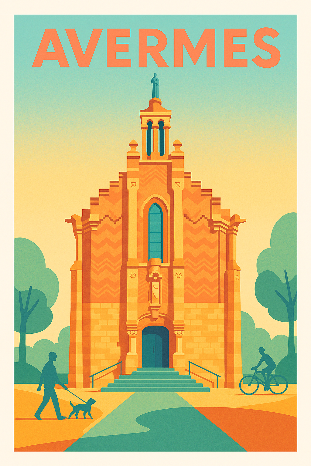 Affiche de Avermes - Harmonie architecturale au cœur de la ville