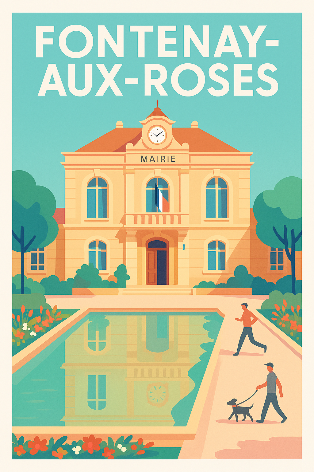 Affiche Fontenay-aux-Roses — Élégance municipale en reflet · poster d'art de Fontenay-aux-Roses