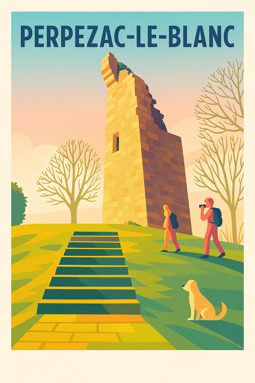 Affiche Perpezac-le-Blanc — Le charme naturel au cœur du patrimoine · poster d'art de Perpezac-le-Blanc