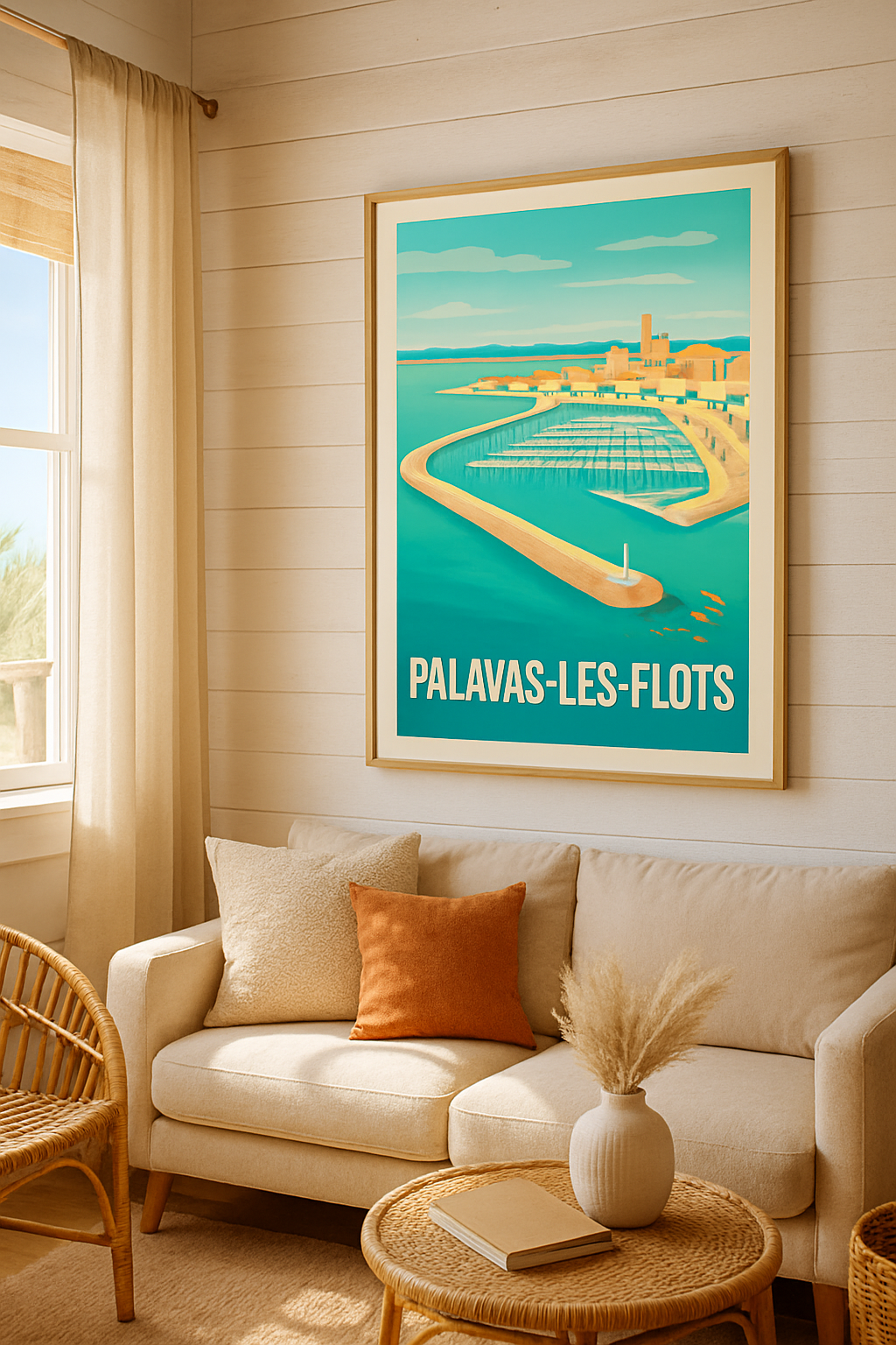 Mise en situation Affiche de Palavas-les-Flots - L'élégance méditerranéenne en poster vintage