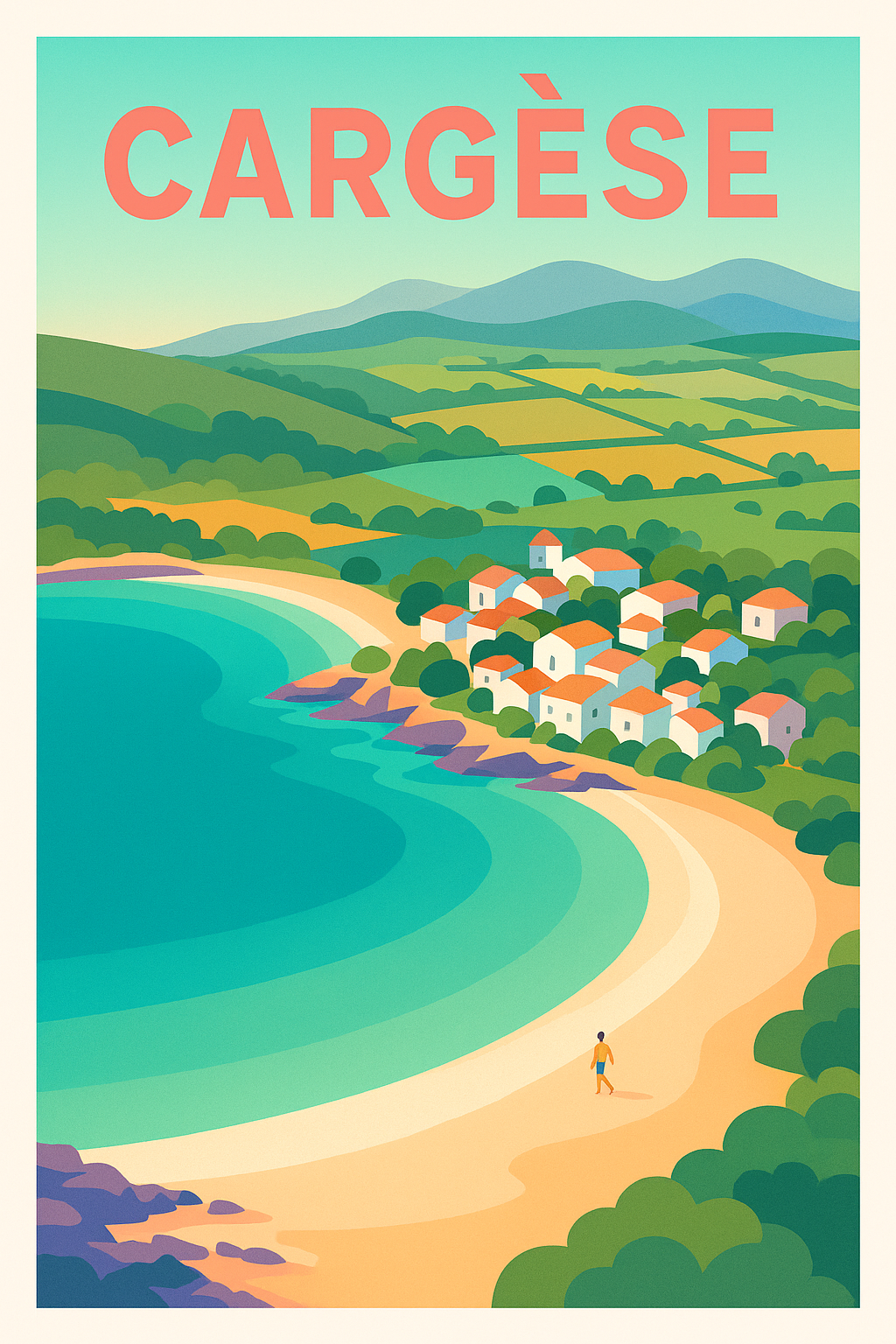 Affiche de Cargèse - Évasion sur la côte méditerranéenne