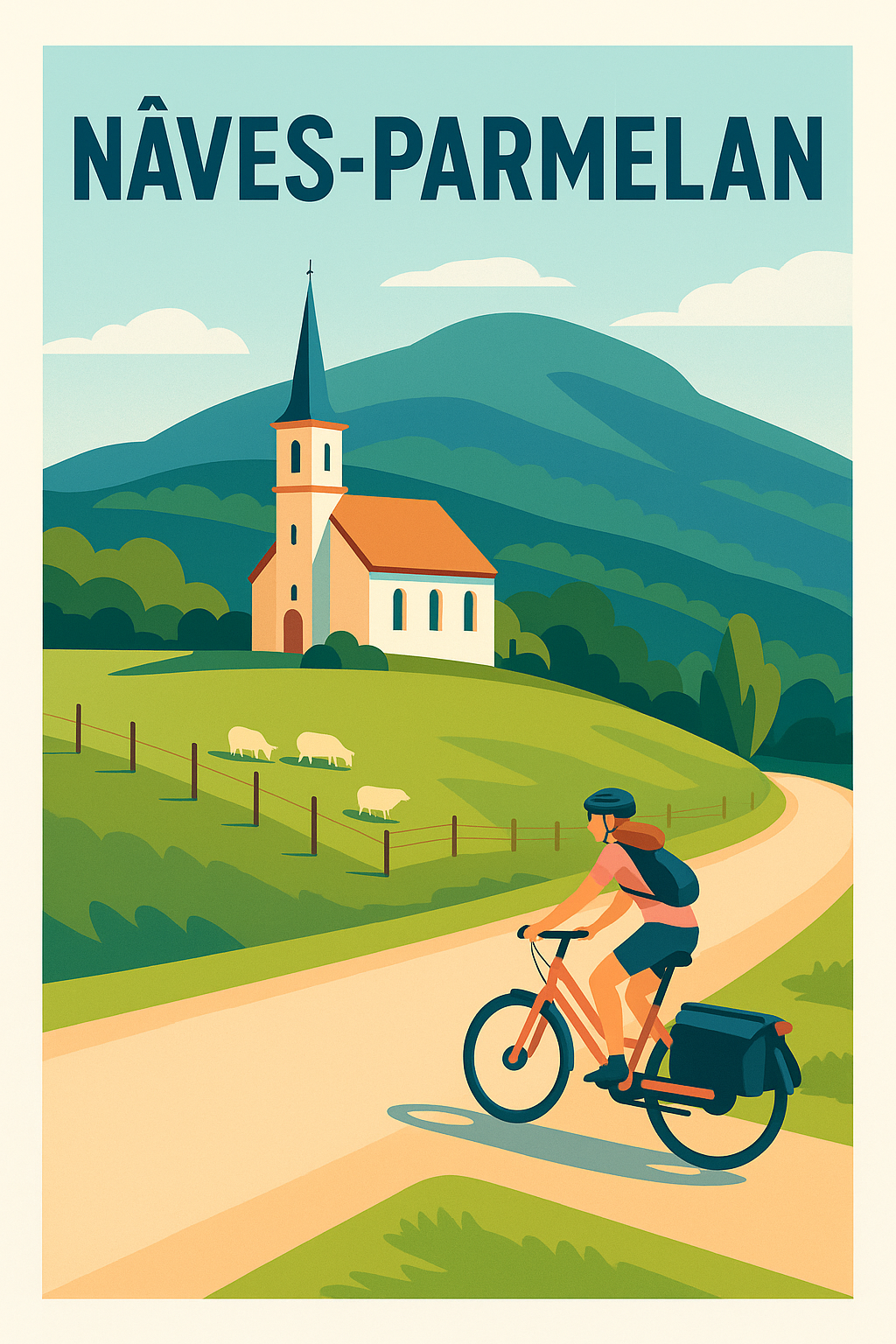 Affiche de Nâves-Parmelan - La douceur de la campagne alpestre à vélo