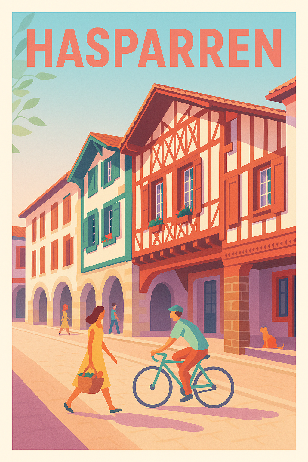 Affiche de Hasparren - Charme et douceur de vie basque