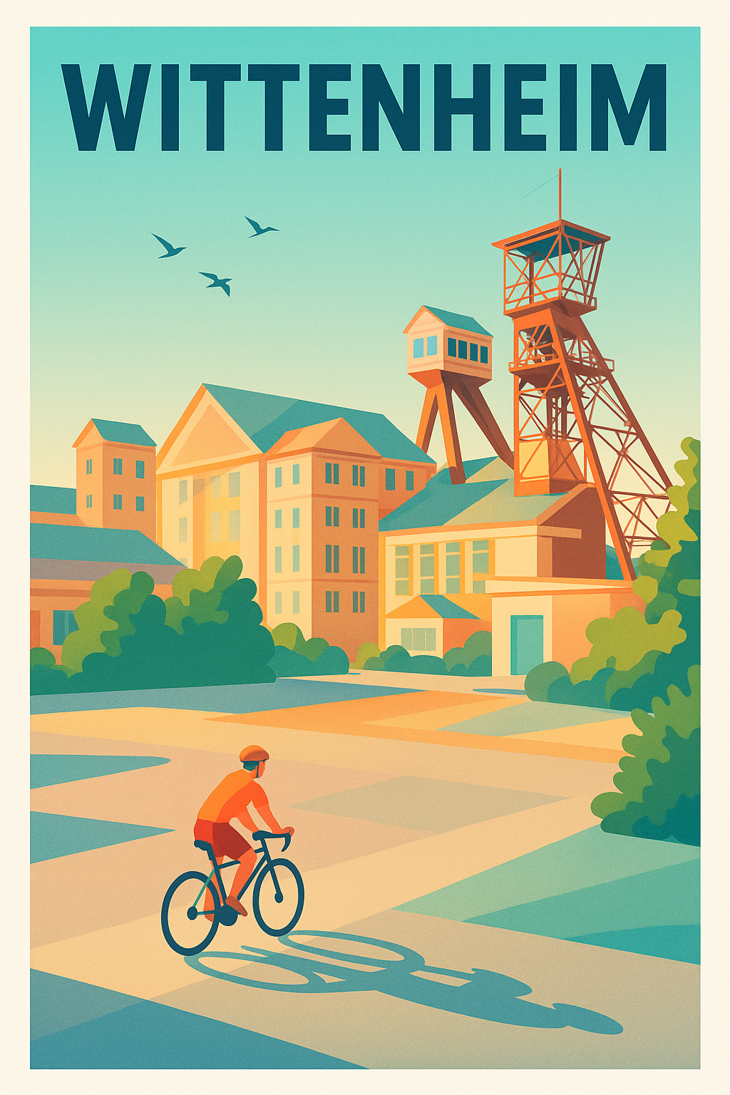 Affiche de Wittenheim - L'esprit cycliste et industriel