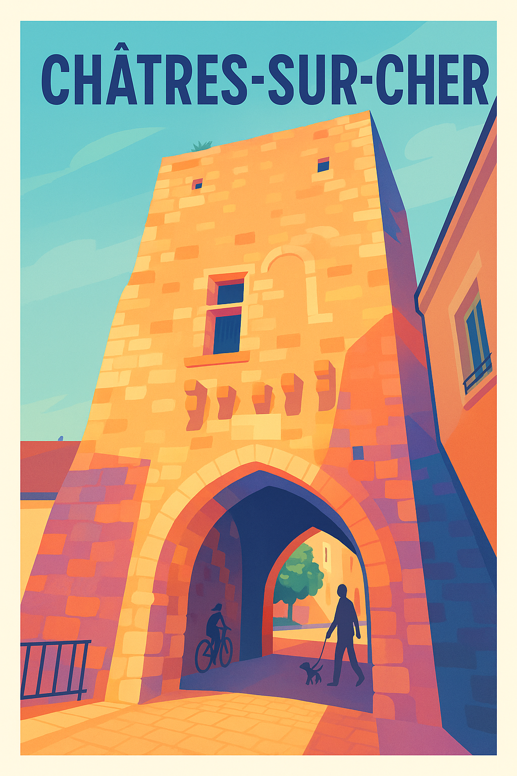 Affiche de Châtres-sur-Cher - Porte Historique au Cœur de la Ville