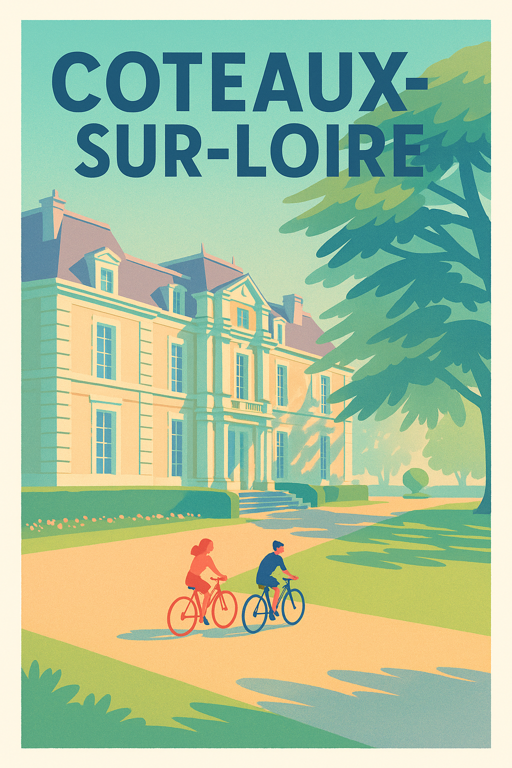 Affiche de Coteaux-sur-Loire - L'élégance à vélo au cœur des châteaux