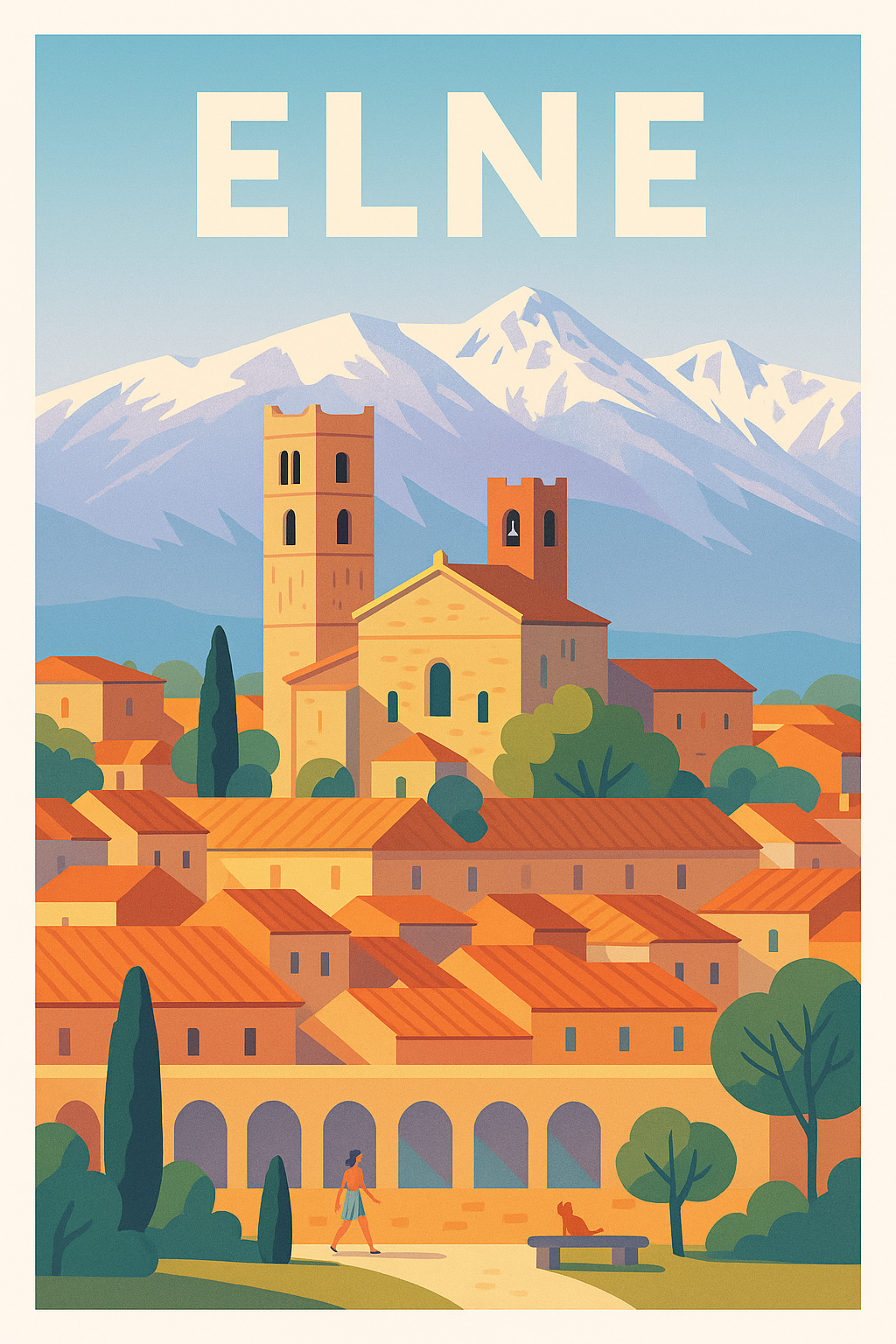 Affiche de Elne - Charme et sérénité au pied des montagnes