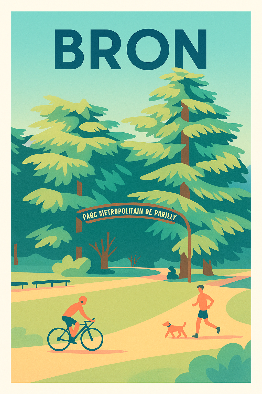 Affiche Bron — Évasion nature au Parc Métropolitain de Parilly · poster d'art de Bron