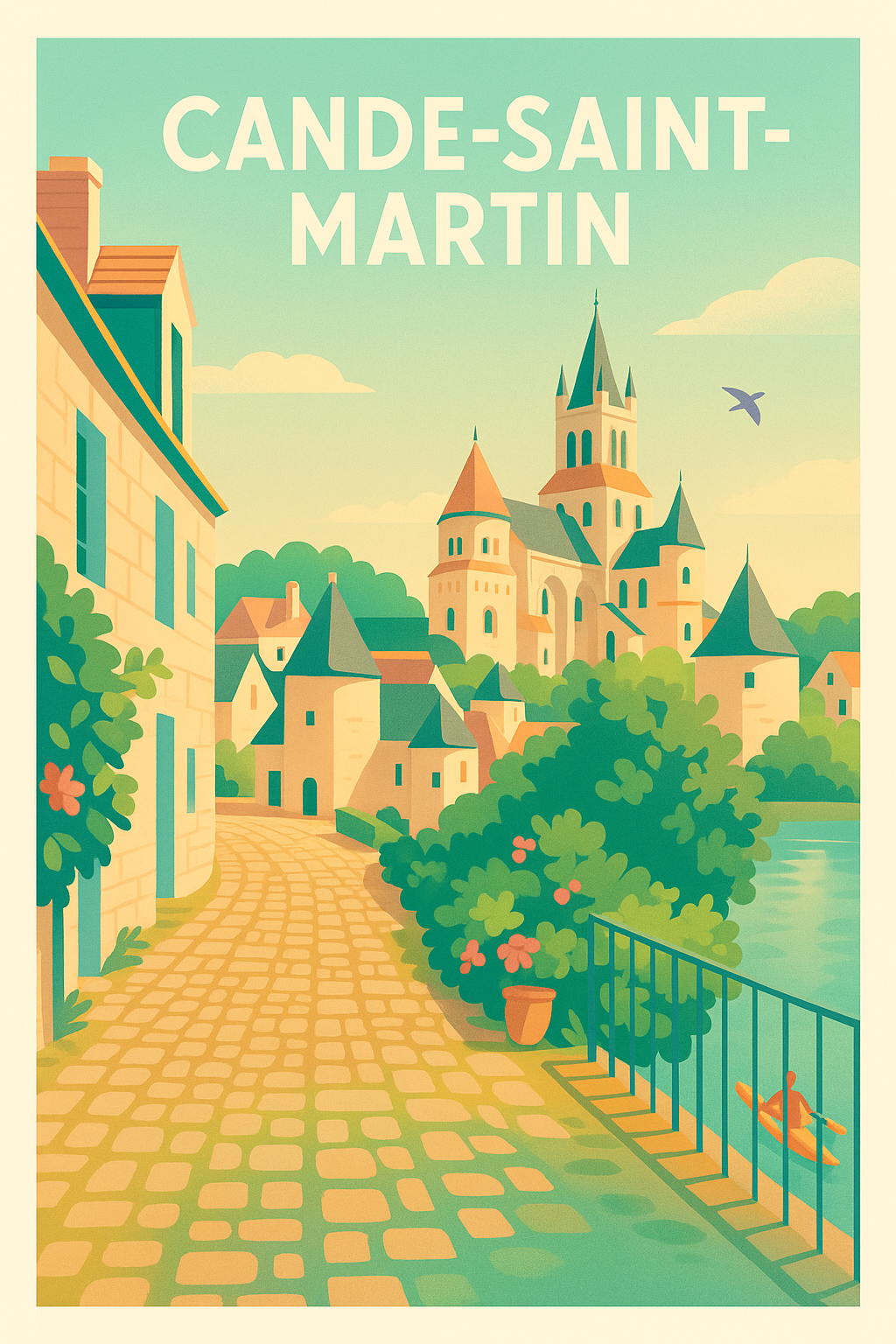 Affiche de Cande-Saint-Martin - Charme paisible au bord de l'eau