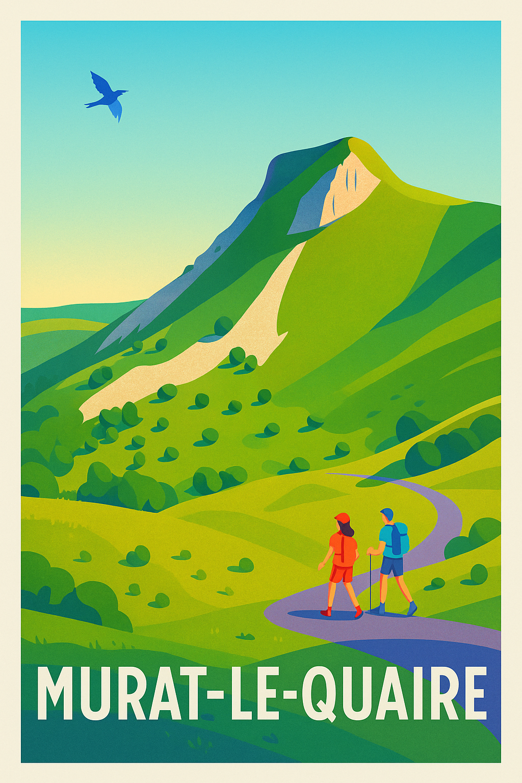 Affiche Murat-le-Quaire — Invitation à la randonnée en nature · poster d'art de Murat-le-Quaire