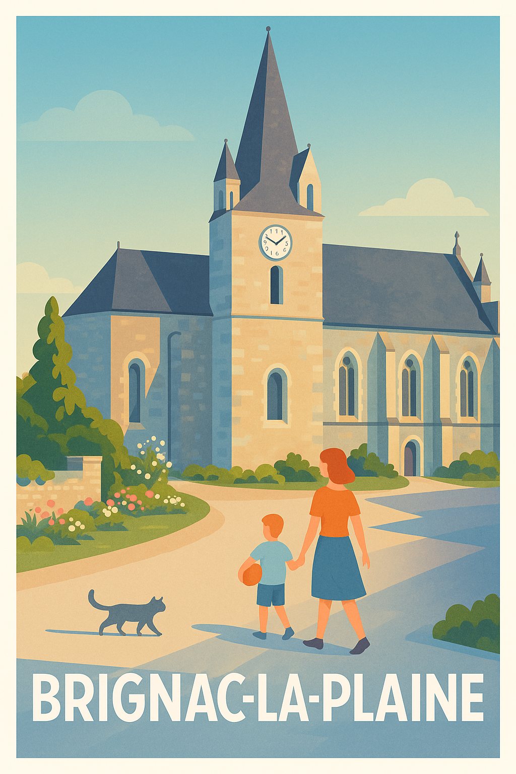 Affiche Brignac-la-Plaine — Promenade paisible au cœur du patrimoine · poster d'art de Brignac-la-Plaine