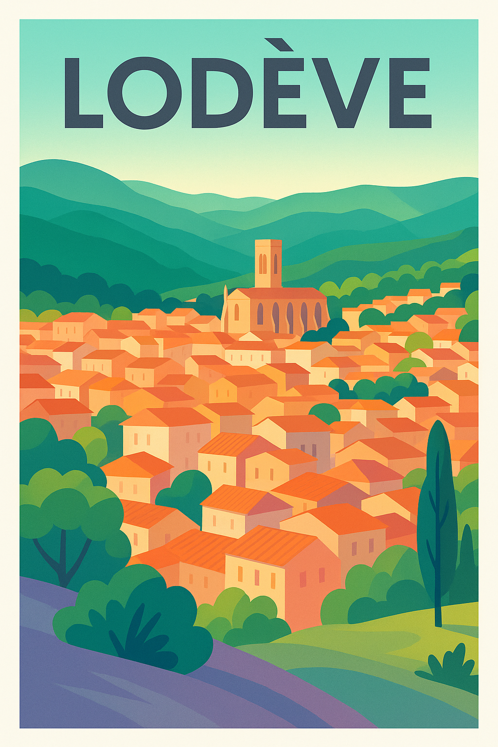 Affiche de Lodève - Charme authentique du Sud