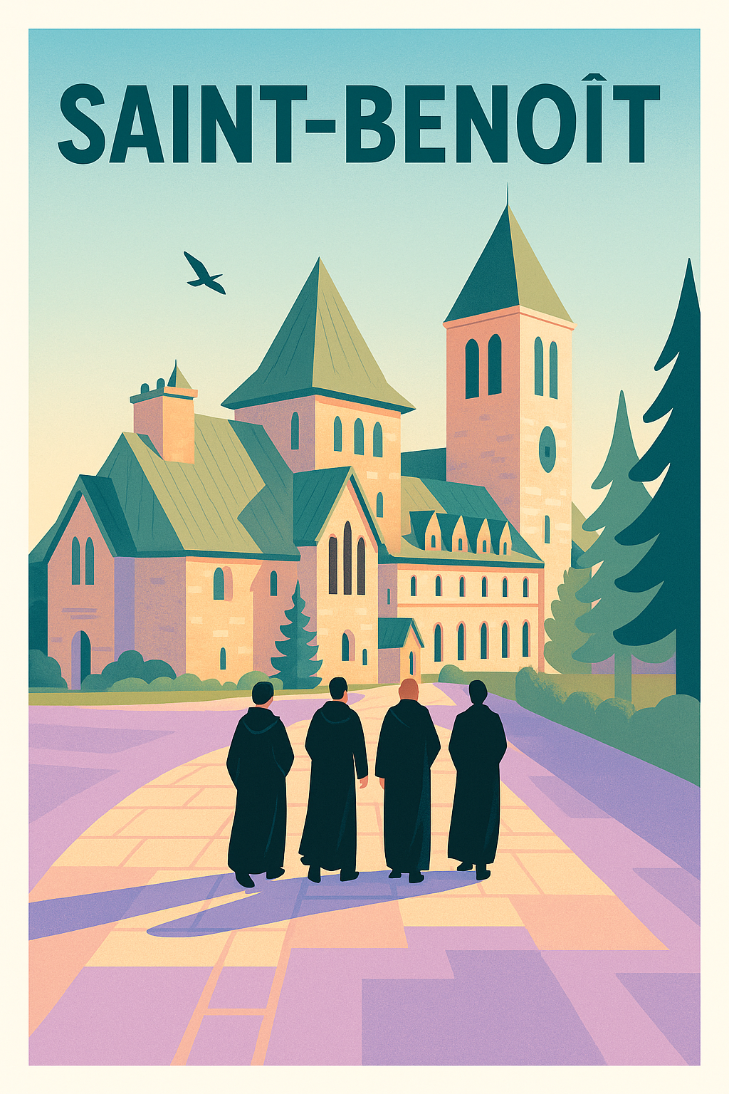 Affiche de Saint-Benoît - L'élégance intemporelle d'une abbaye historique