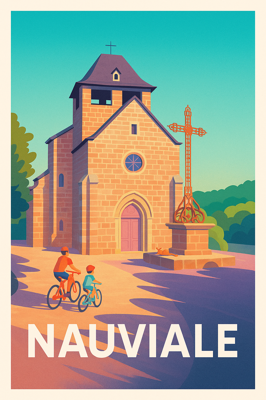 Affiche Nauviale — Balade paisible au cœur du village · poster d'art de Nauviale