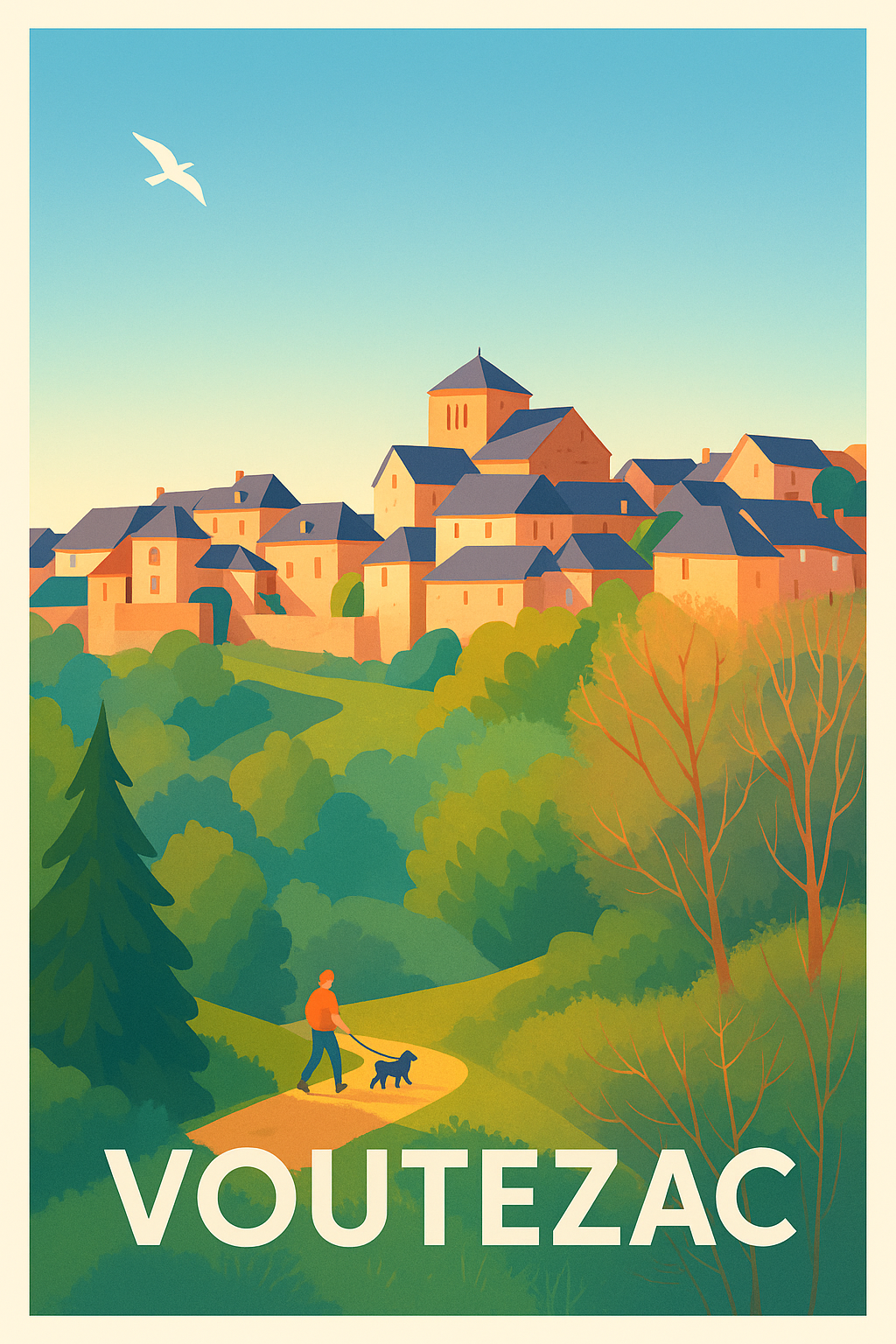 Affiche Voutezac — Village pittoresque en pleine nature · poster d'art de Voutezac