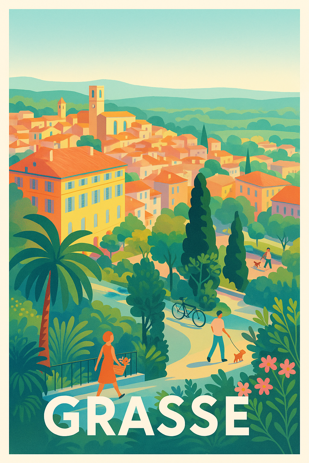 Affiche Grasse - Charme et sérénité en Provence