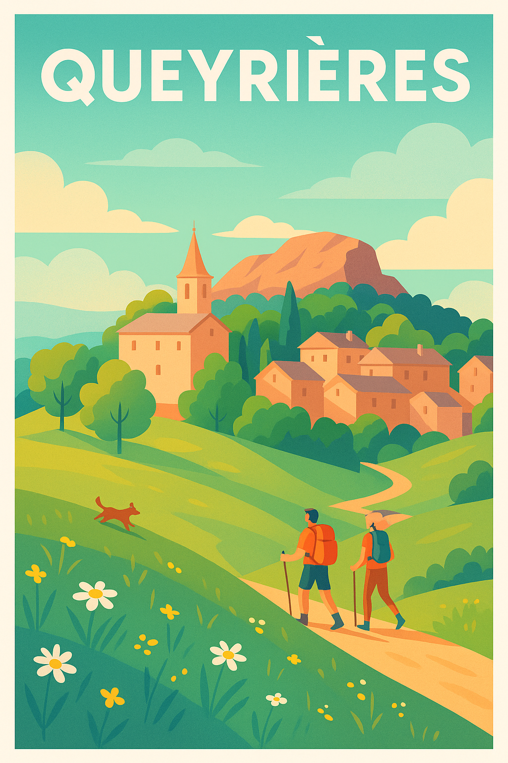 Affiche Queyrières — L'escapade nature en Auvergne · poster d'art de Queyrières