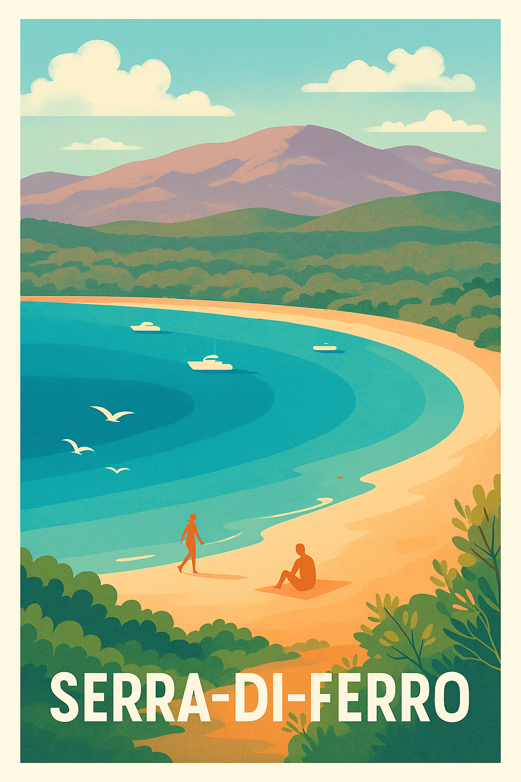 Affiche Serra-di-Ferro — Évasion balnéaire au cœur de la Méditerranée · poster d'art de Serra-di-Ferro