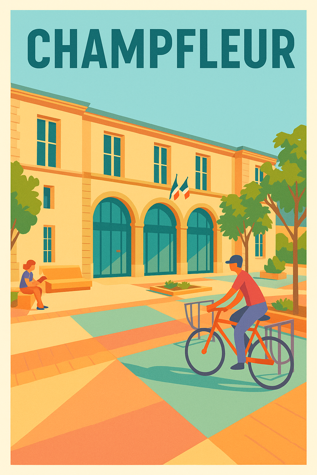 Affiche de Champfleur - Charme et sérénité sur deux roues
