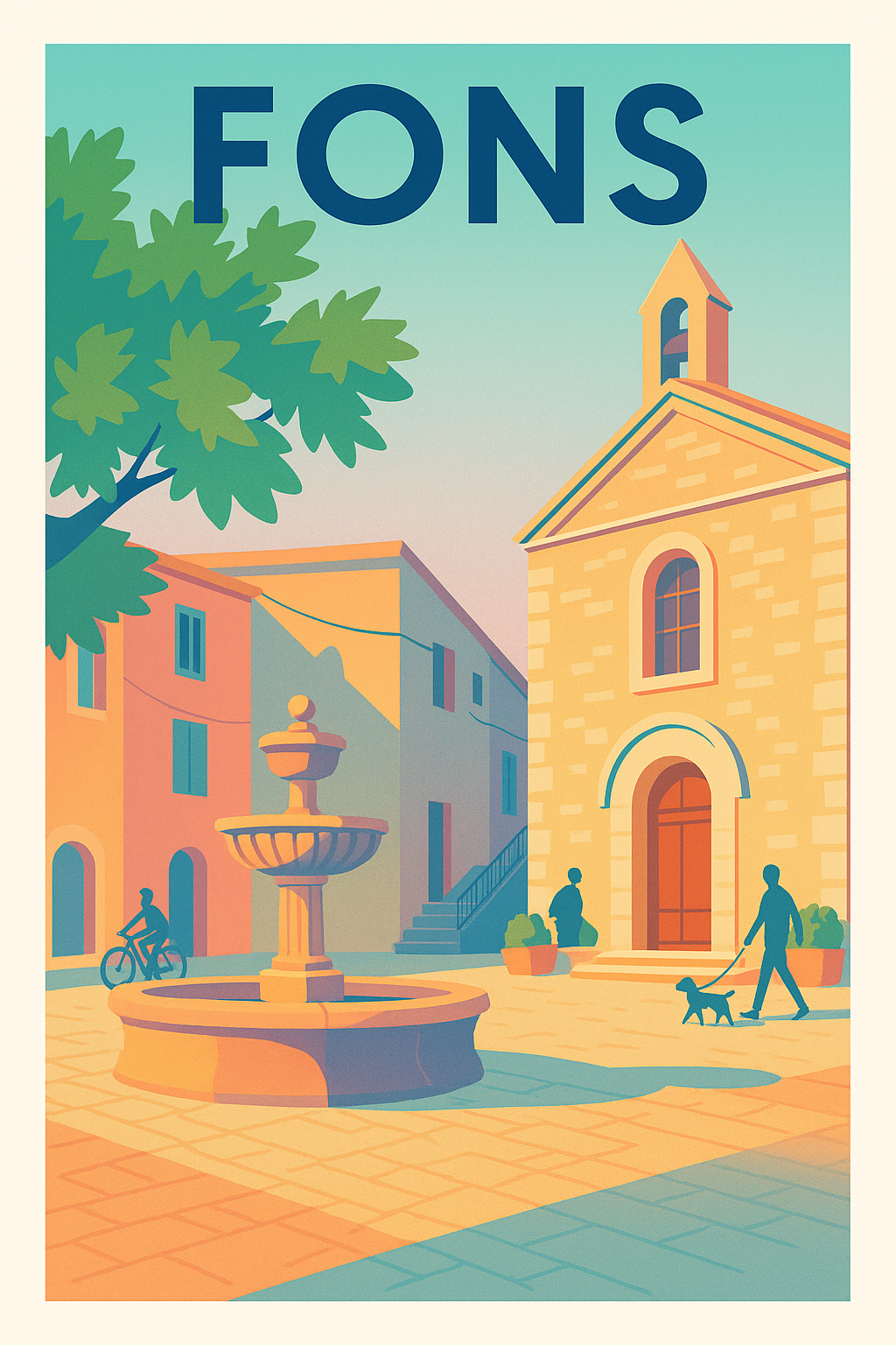 Affiche de Fons - Charme paisible du village ensoleillé