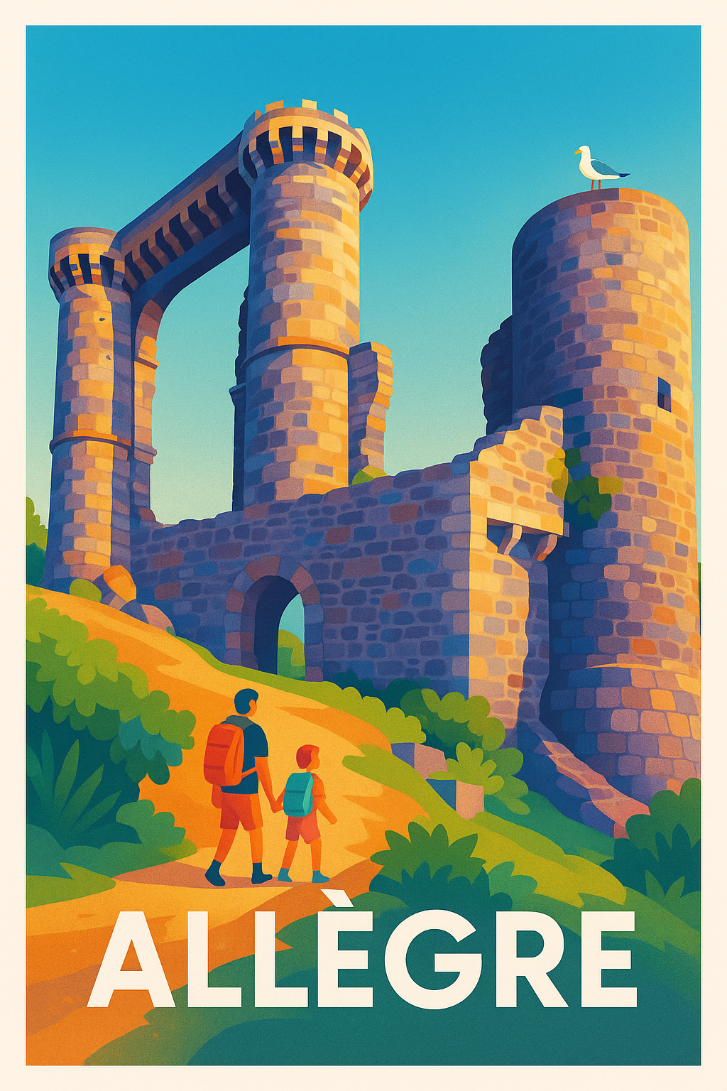 Affiche Allègre — Aventure et héritage médiéval · poster d'art de Allègre