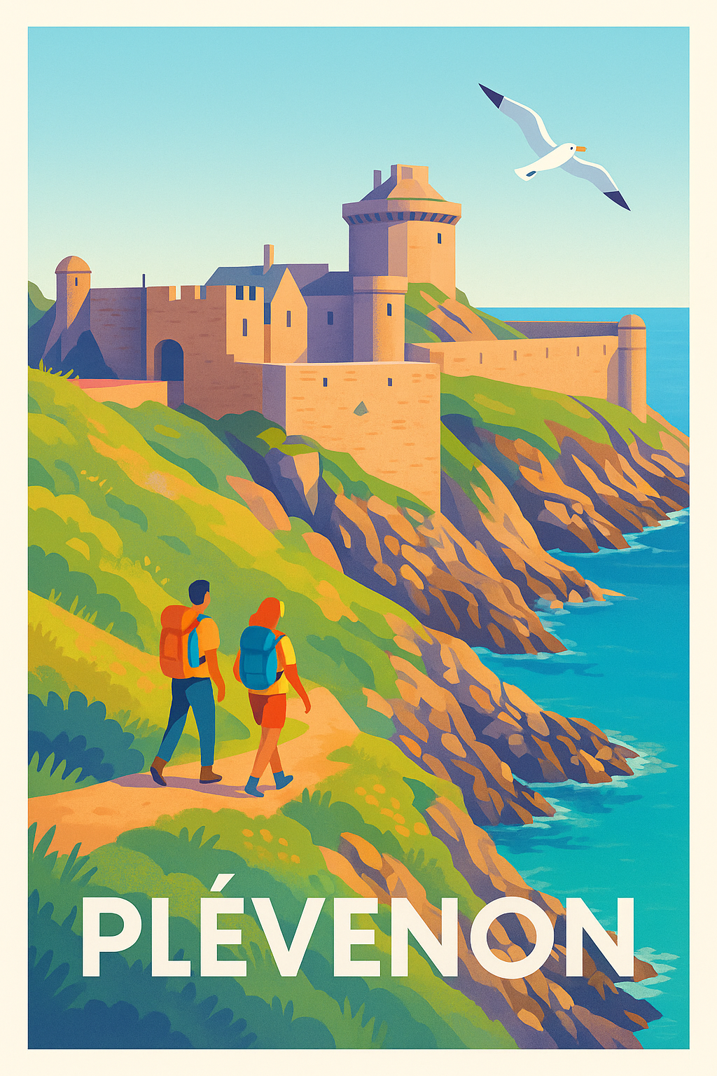 Affiche Plévenon — Escapade romantique en bord de mer · poster d'art de Plévenon