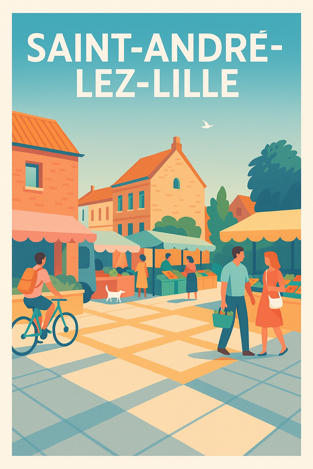 Affiche de Saint-André-lez-Lille - Le charme d'un marché estival