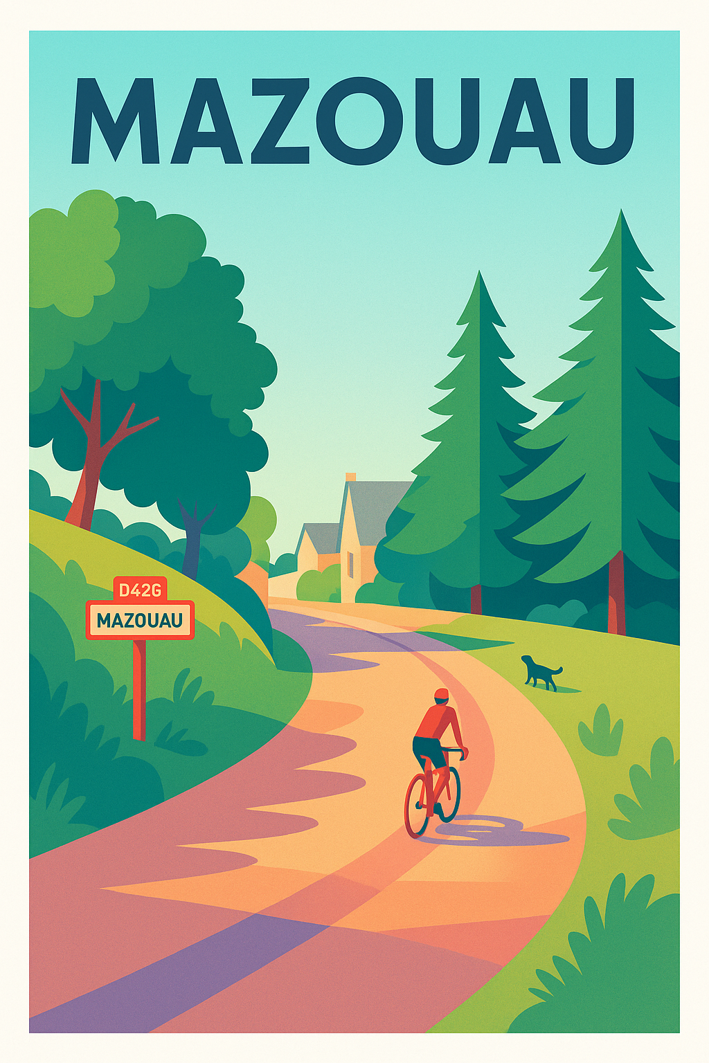 Affiche de Mazouau - Échappée à vélo en pleine nature