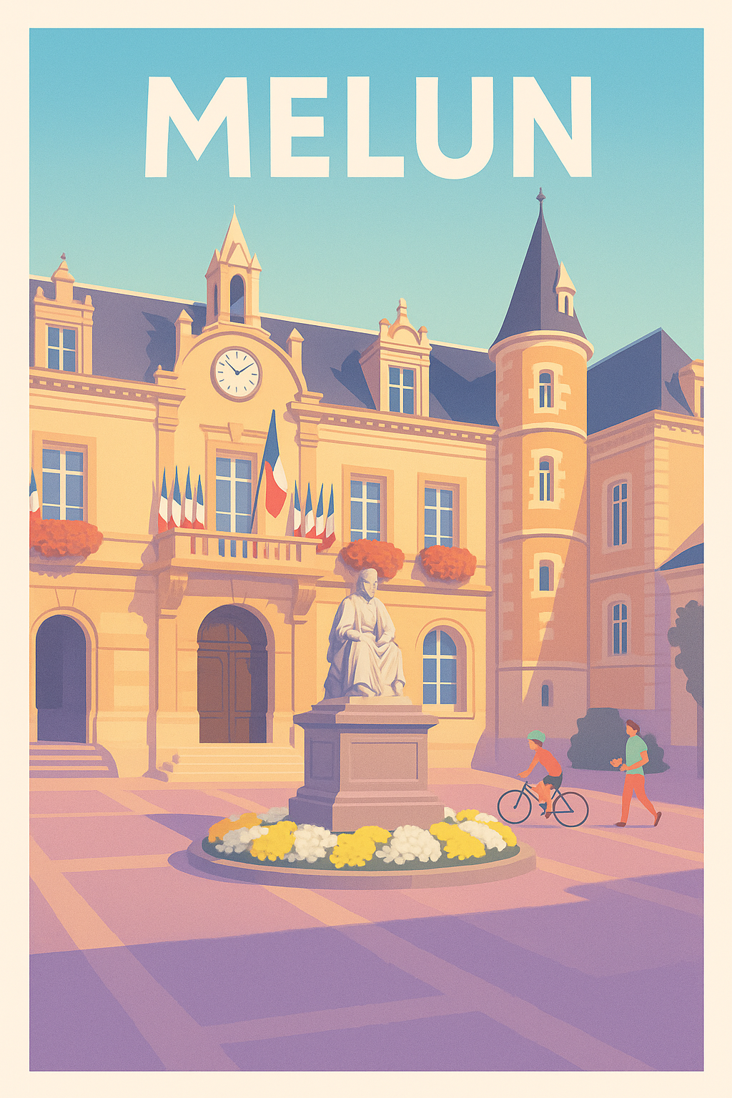Affiche de Melun - L'élégance historique au cœur de la ville
