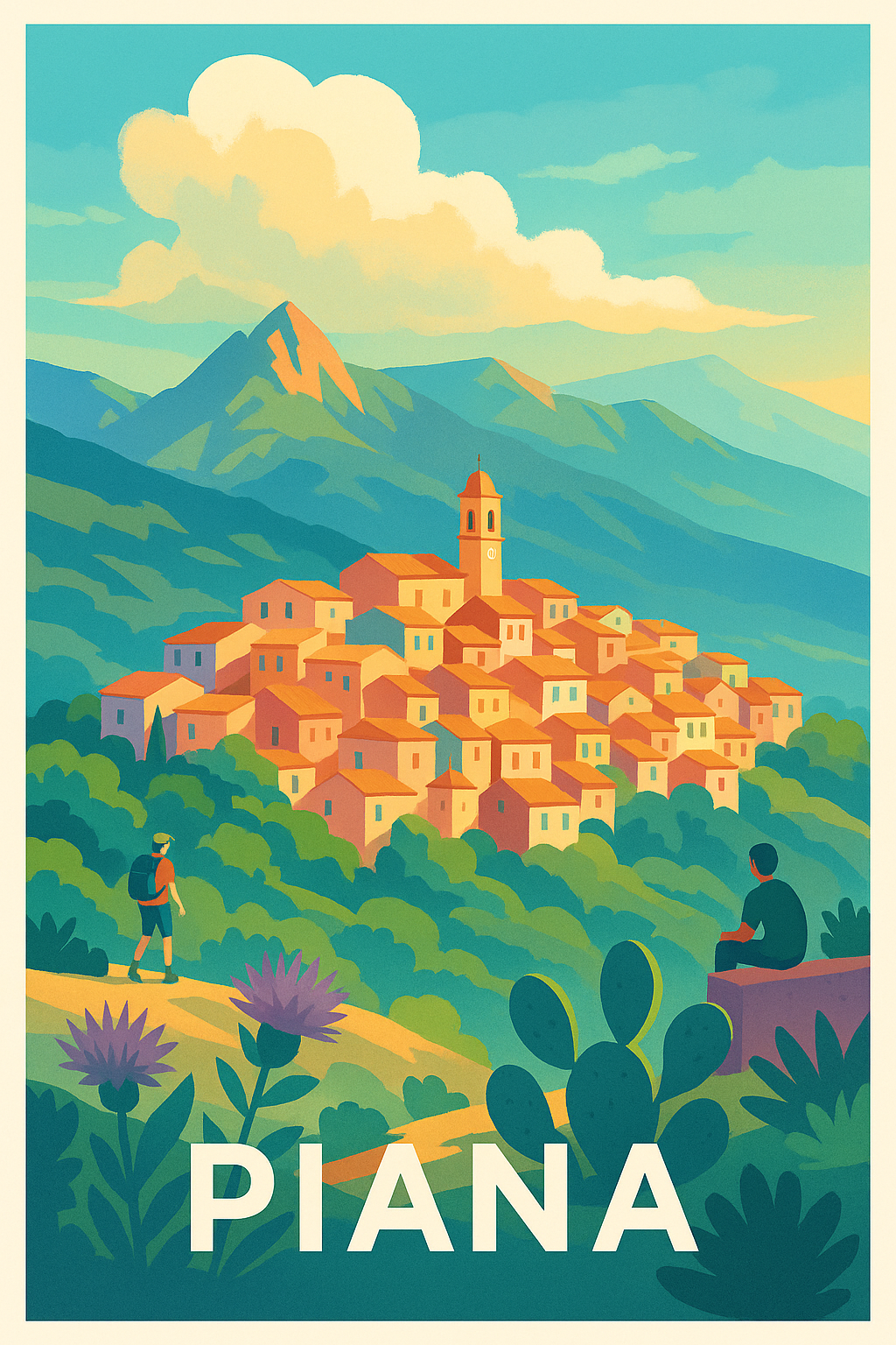 Affiche de Piana - Charme pittoresque au cœur des montagnes corses