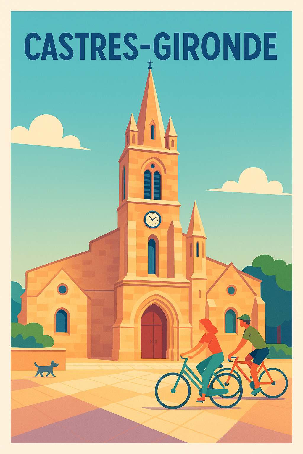 Affiche de Castres-Gironde - L'élégance architecturale au cœur du village